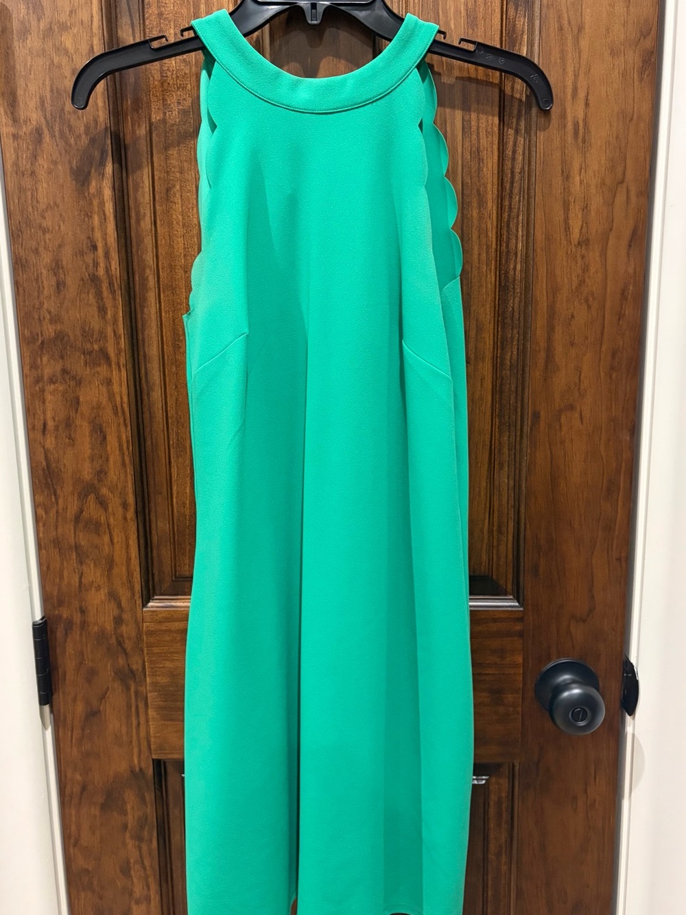 I.N. San Francisco Teal Green Scallop-Edge Mini Dress